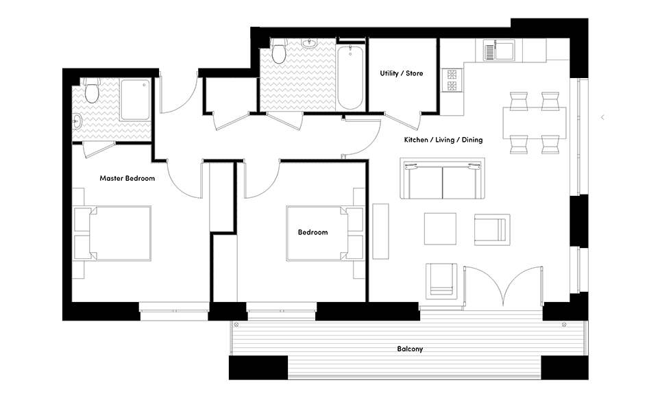 2 Bedroom Apartment - Double Aspect – U by Urbeo
